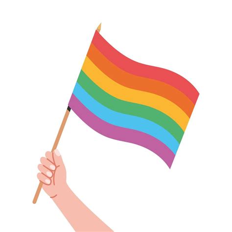 Rainbow flag in hand. Pride flag, hand holding lgbt symbol isolated on ...