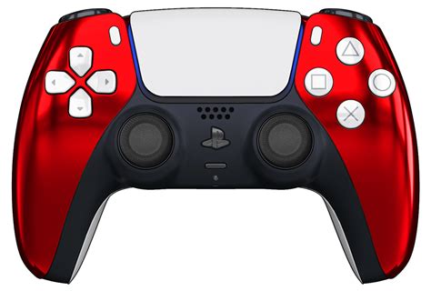 TCP Chrome Red PS5 Controller with White Buttons and Back Shell - The ...