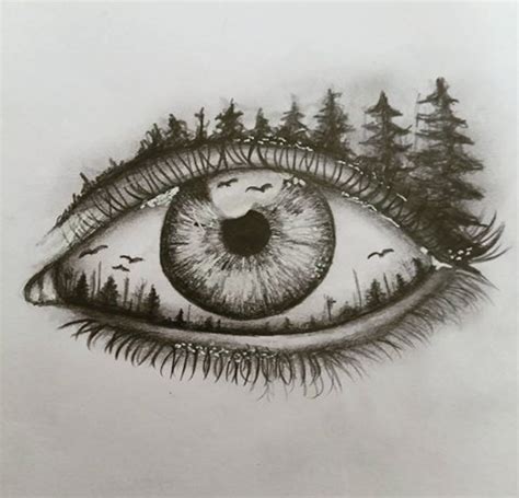 Another beautiful drawing of an eye. #foresteye#sketch Cool Eye ...