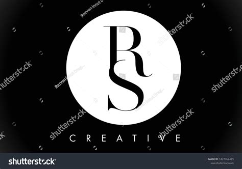 Rs Letter Design Logo Black White Stock Vector (Royalty Free ...