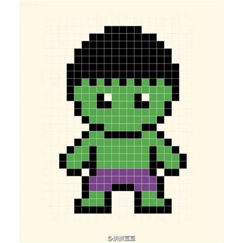 an image of the incredible hulk from avengers pixel art print on white ...