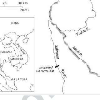 1 Map of the Salween River-border indicating location of the proposed ...