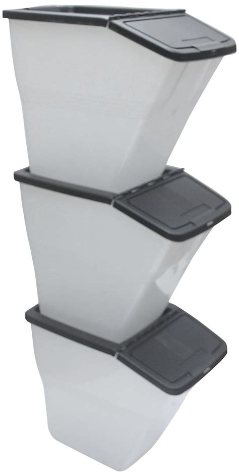 WTM CBBL-32 Stackable Bins with Hinged Lids, 32-Quart - Buy Online in ...