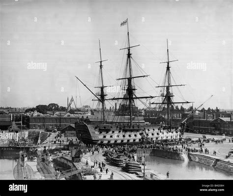 Visitors going aboard Lord Nelson s old flagship HMS Victory new ...