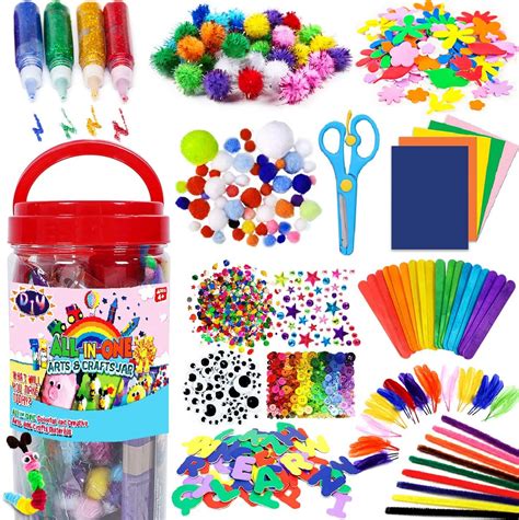 FunzBo Tube Storage Assorted Kids Craft Supplies Art Kit, 315-Piece