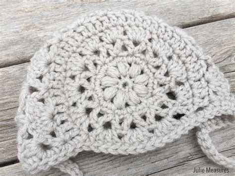 Baby Bonnet Crochet Pattern - Julie Measures | Baby bonnet crochet ...