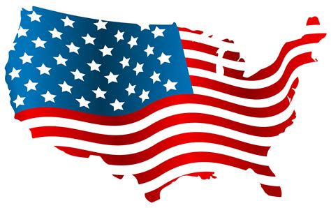 USA Flag Map PNG Clip Art Image