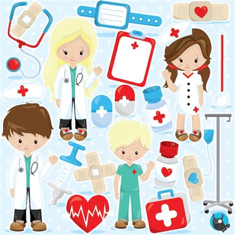 Doctor Clipart Commercial Use Hospital Clipart Vector - Etsy