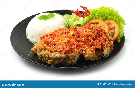 Ayam Geprek Indonesian Food Crispy Fried Chicken with Hot and Spicy ...