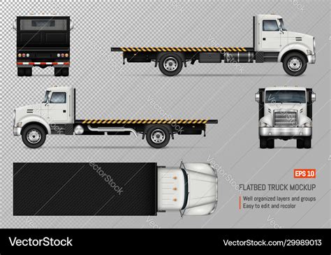 Flatbed truck template Royalty Free Vector Image