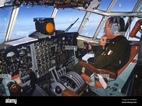 Italian Air Force, inside the cockpit of a C 130 "Hercules" cargo Stock ...