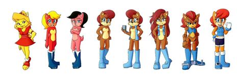 Evolution of Sally Acorn - Sonic the Hedgehog Fan Art (43396196) - Fanpop