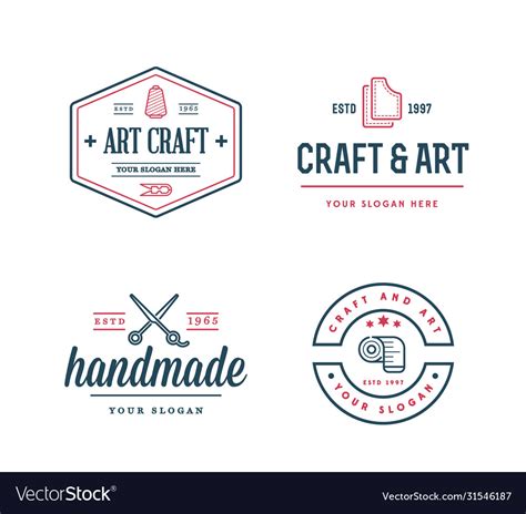 Logo design handmade diy craft tailoring Vector Image