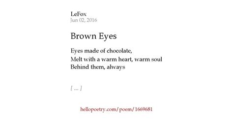 Brown Eyes by LeFox - Hello Poetry