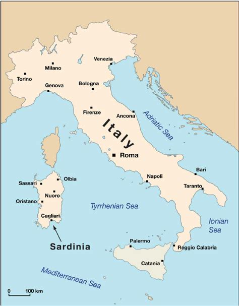 Sardinia On A Map Of Europe - United States Map