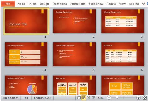 Academic Course Template for PowerPoint