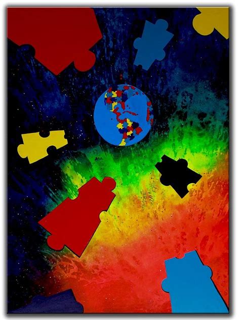 Autism Awareness Worldwide Painting by Dora Woodrum