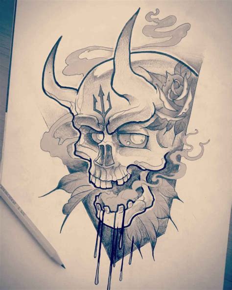 Demonic Skull Drawing at GetDrawings | Free download