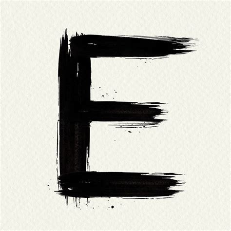 Letter E Grunge Hand Drawn Font Style