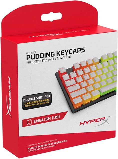 HyperX Pudding Keycaps - Double Shot PBT Keycap Set with Translucent ...