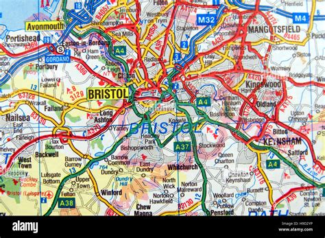 Road Map of Bristol, England Stock Photo: 126292202 - Alamy