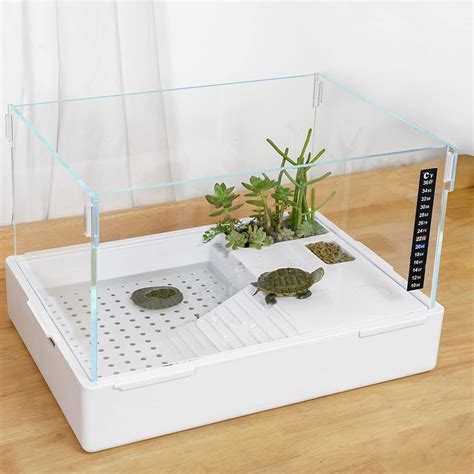 Buy BETAZOOER Turtle Tank with Adjustable Water Pump Filter, Full View ...