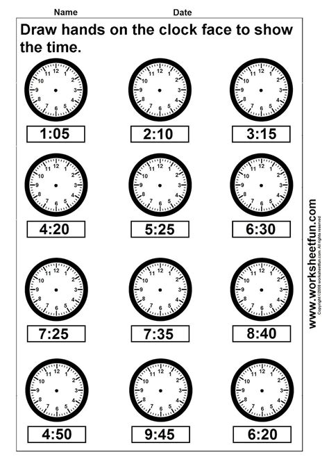 Printable Clock Worksheets