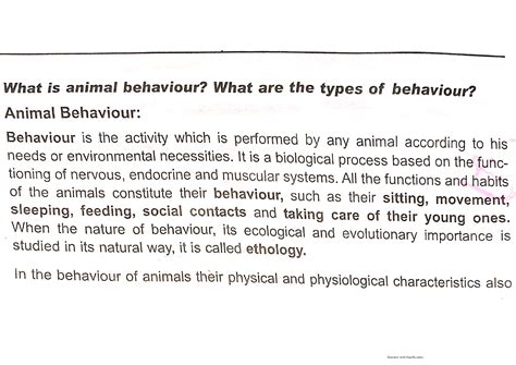 SOLUTION: What is animals behaviour and describe the types of behaviour ...