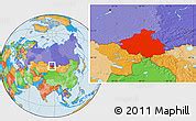 Shaded Relief Location Map of Altai Republic