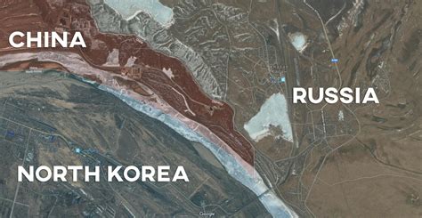 Borderline between North Korea, China and Russia [OC] [1722x892] : r ...