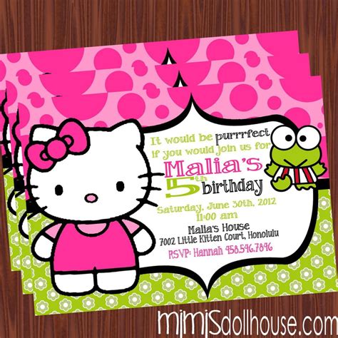 Free Printable Hello Kitty Birthday Party Invitations | Download ...