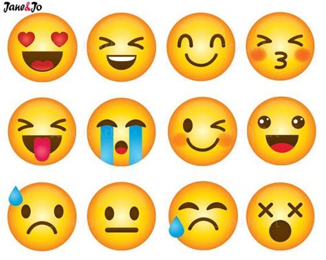 40 Emoji Clipart Emoji Clip Art Smiley Face Emoji Clipart - Etsy ...