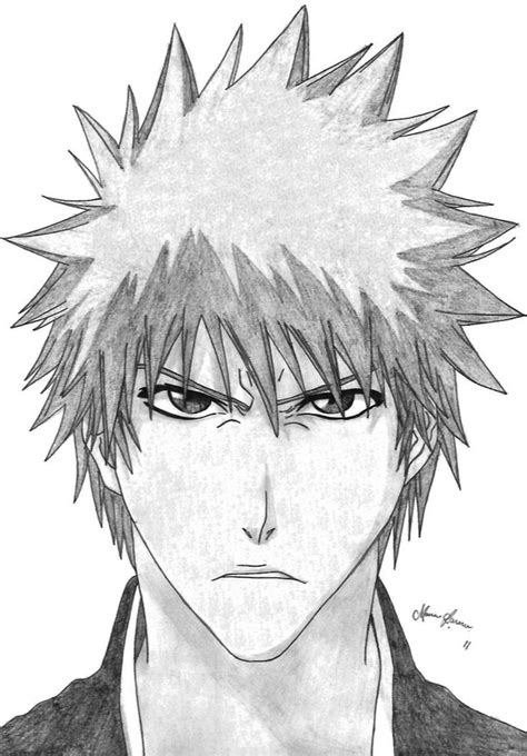 Ichigo by MalleyMalos | Naruto sketch drawing, Face drawing, Drawings