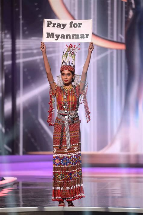 Miss Myanmar won the Miss Universe national costume contest with a ...