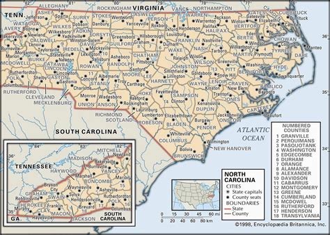 Map Of Central north Carolina | secretmuseum