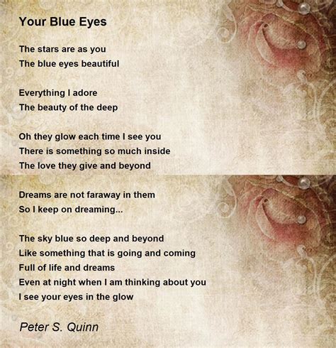 Your Blue Eyes Poem by Peter S. Quinn - Poem Hunter