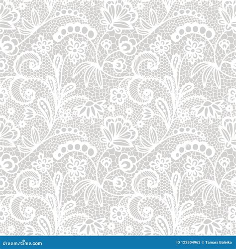 Lace Seamless Pattern with Flowers Stock Vector - Illustration of ...