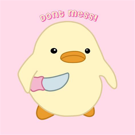 Duck with Knife - dont mess! Sticker by zizouuu in 2021 | Cute patterns ...