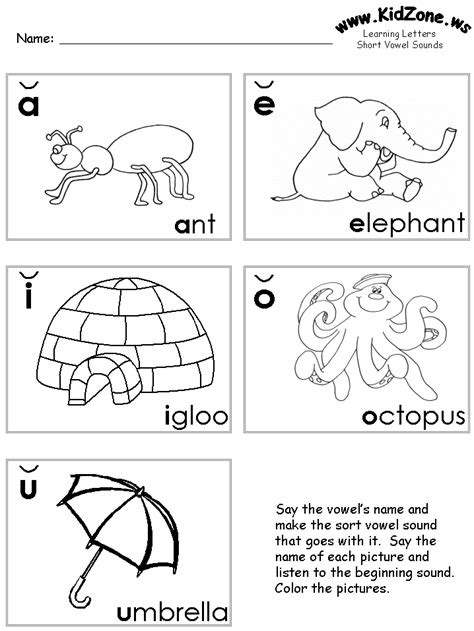 Vowels Worksheets For Kindergarten - Kindergarten