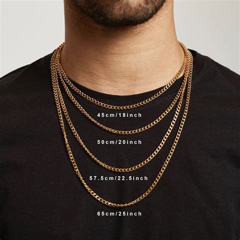 Men's chain size guide // Men's necklace size guide | Gold necklace for ...