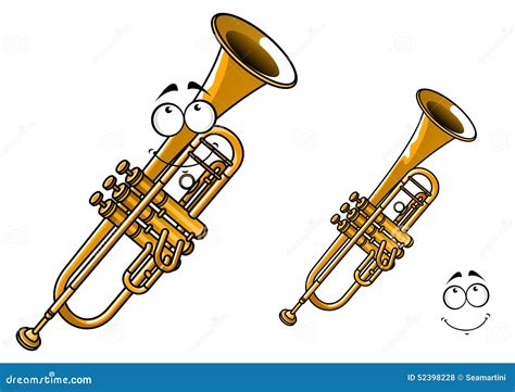 Shining Brass Trumpet Cartoon Character Stock Vector - Illustration of ...