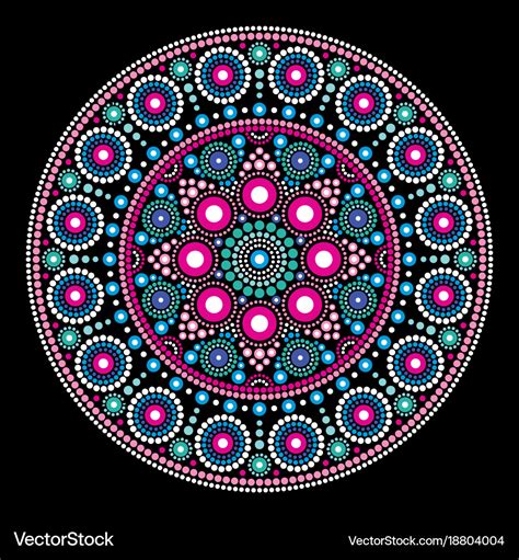 Mandala dot painting style aboriginal folk Vector Image