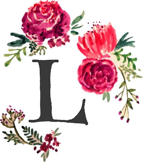 "Floral Monogram Watercolor Letter L" Stickers by SaraLoone | Redbubble