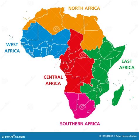 Map Of Africa Divided Into Regions