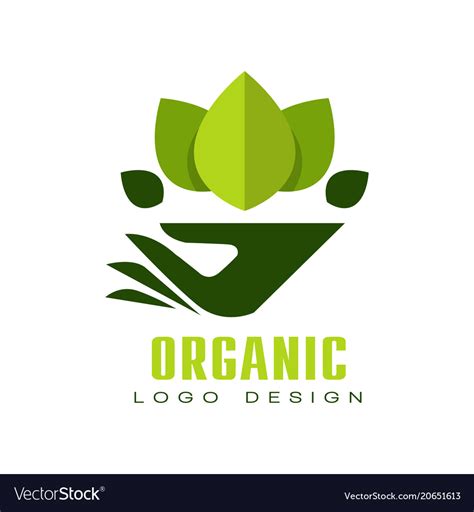 Organic logo design healthy premium quality food Vector Image