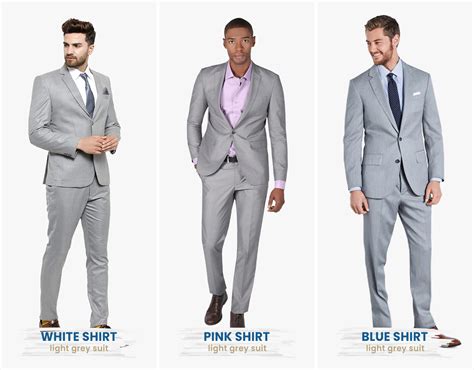 Light Grey Suit Color Combinations with Shirt and Tie - Suits Expert