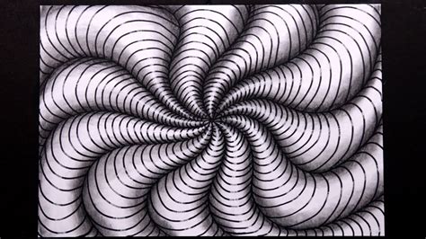 How To Draw 3d Spiral Optical Illusion Youtube - Riset