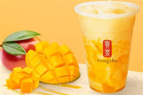 Gong Cha "Luxurious Ripe Mango Milk Tea" with the largest amount of ...