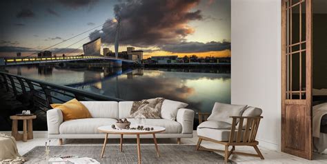 Media City Sunset Wall Mural | Wallsauce UK