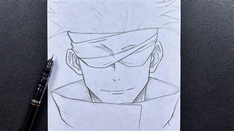 Anime sketch | how to draw gojo satoru from the movie - step-by-step ...